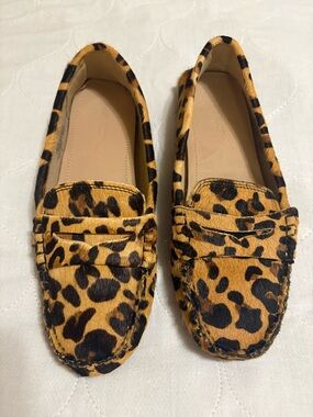 H&M Leopard-Print Penny Moccasins in Tan and Black